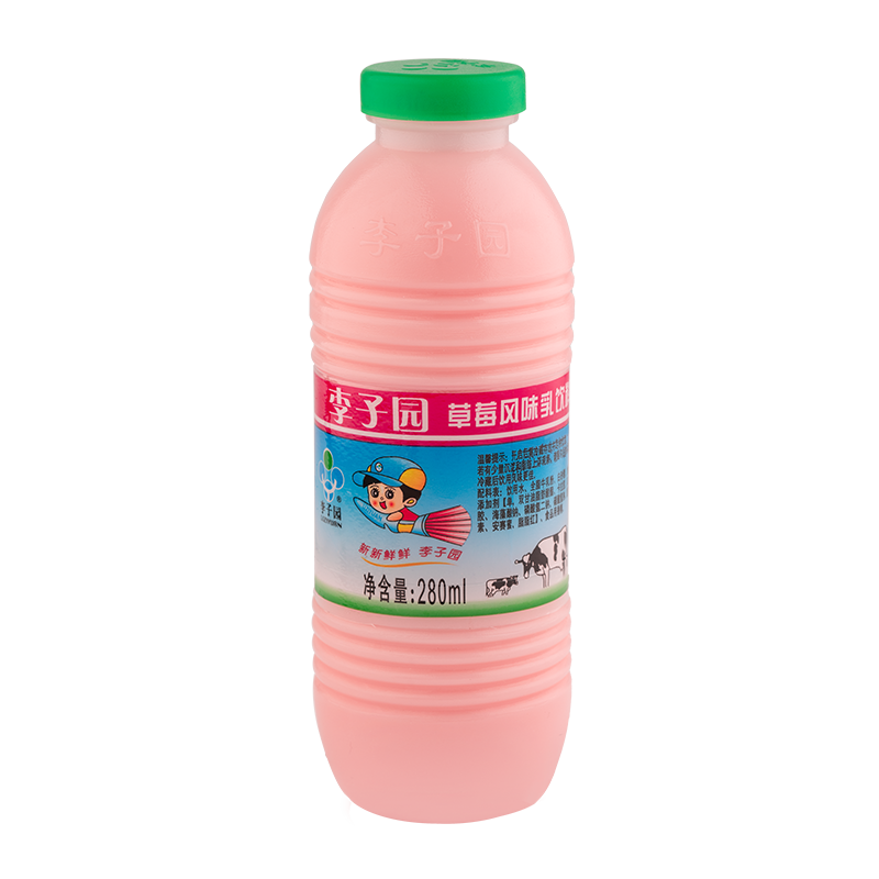 草莓风味乳饮料，单瓶净含量280ml