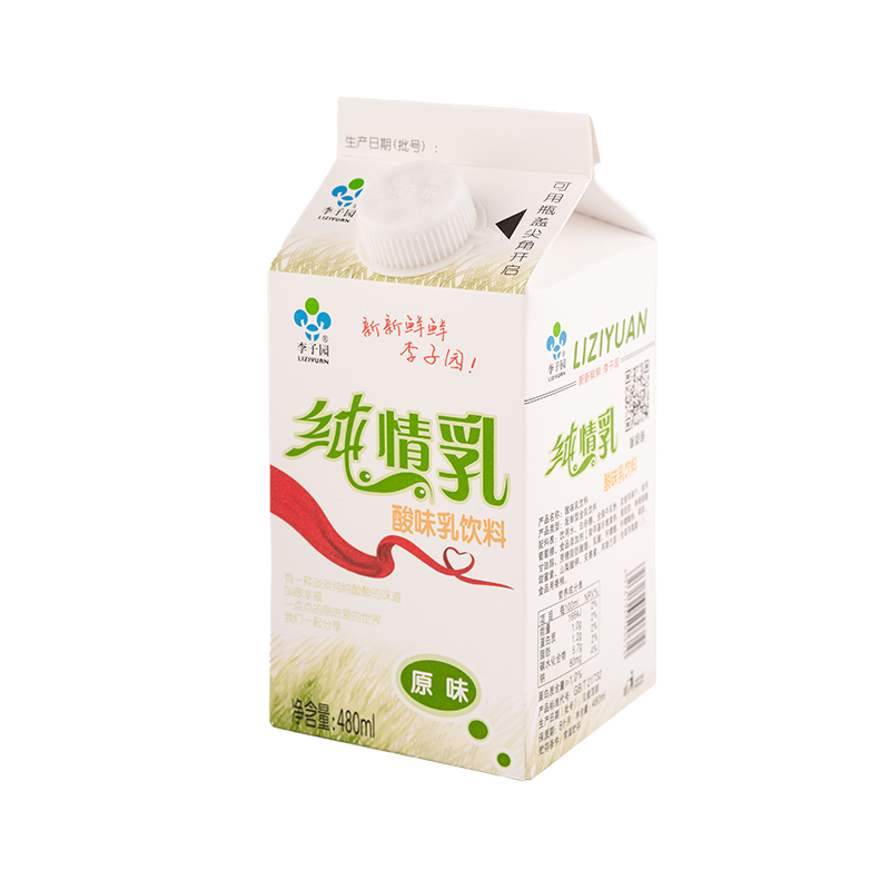 “纯情乳”酸味乳饮料，单瓶净含量480ml